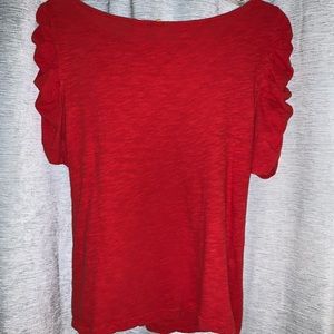 Anthropolgie Ruched Sleeve Top